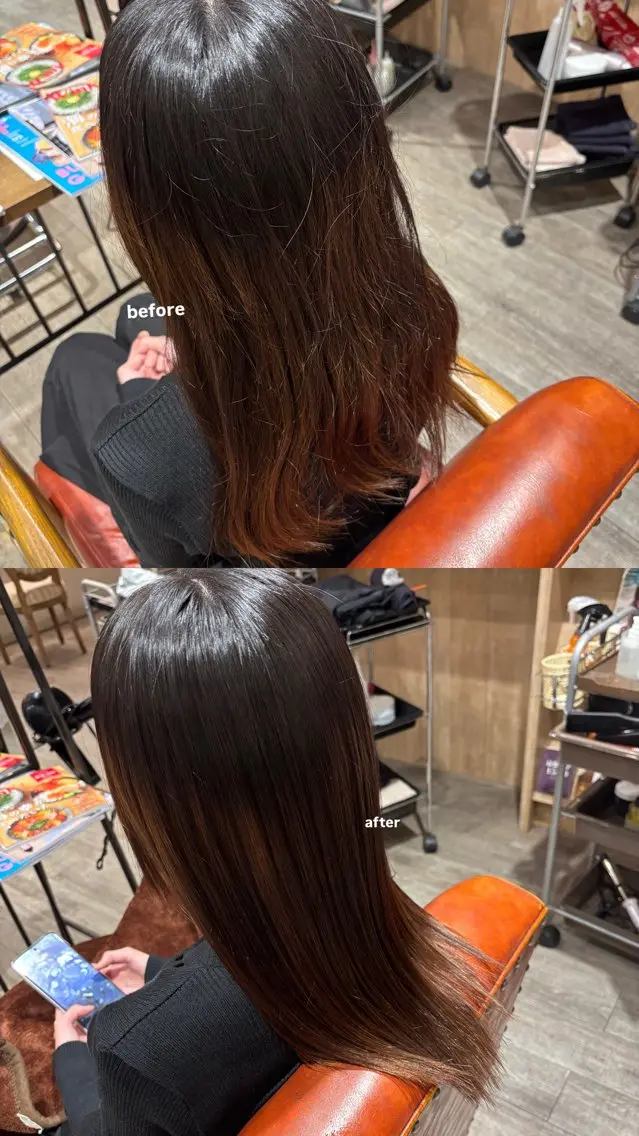 ロング 酸性ストレート 河田 綺香のヘアスタイル