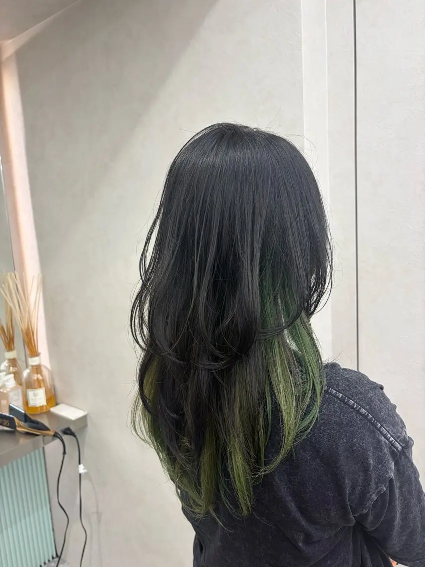 ロング ハッシュカット ハイレイヤー 韓国風ヘア レイヤーカット カット Yuta✂︎ 韓国レイヤー🪽のヘアスタイル