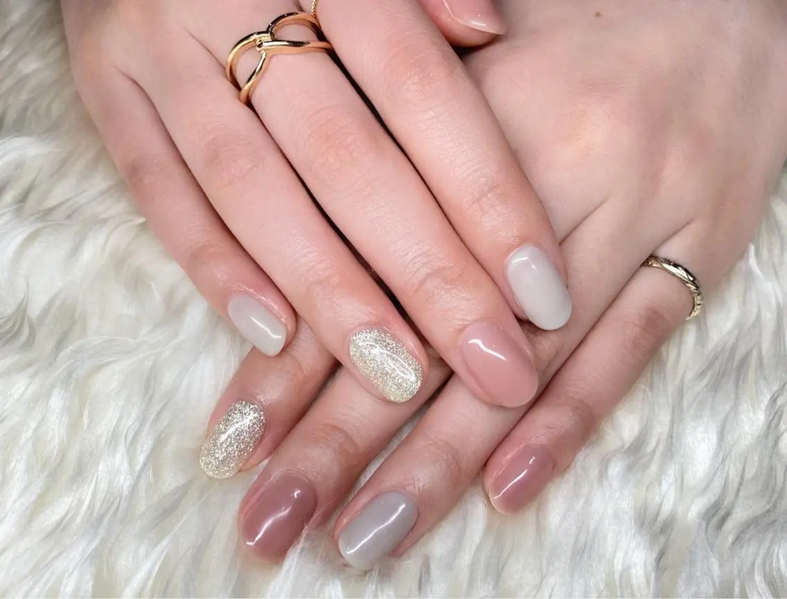 ネイル ジェルネイル グラデーション パラジェル ブライダルネイル ハンドネイル Nail&eye Belire 新宿のネイルデザイン