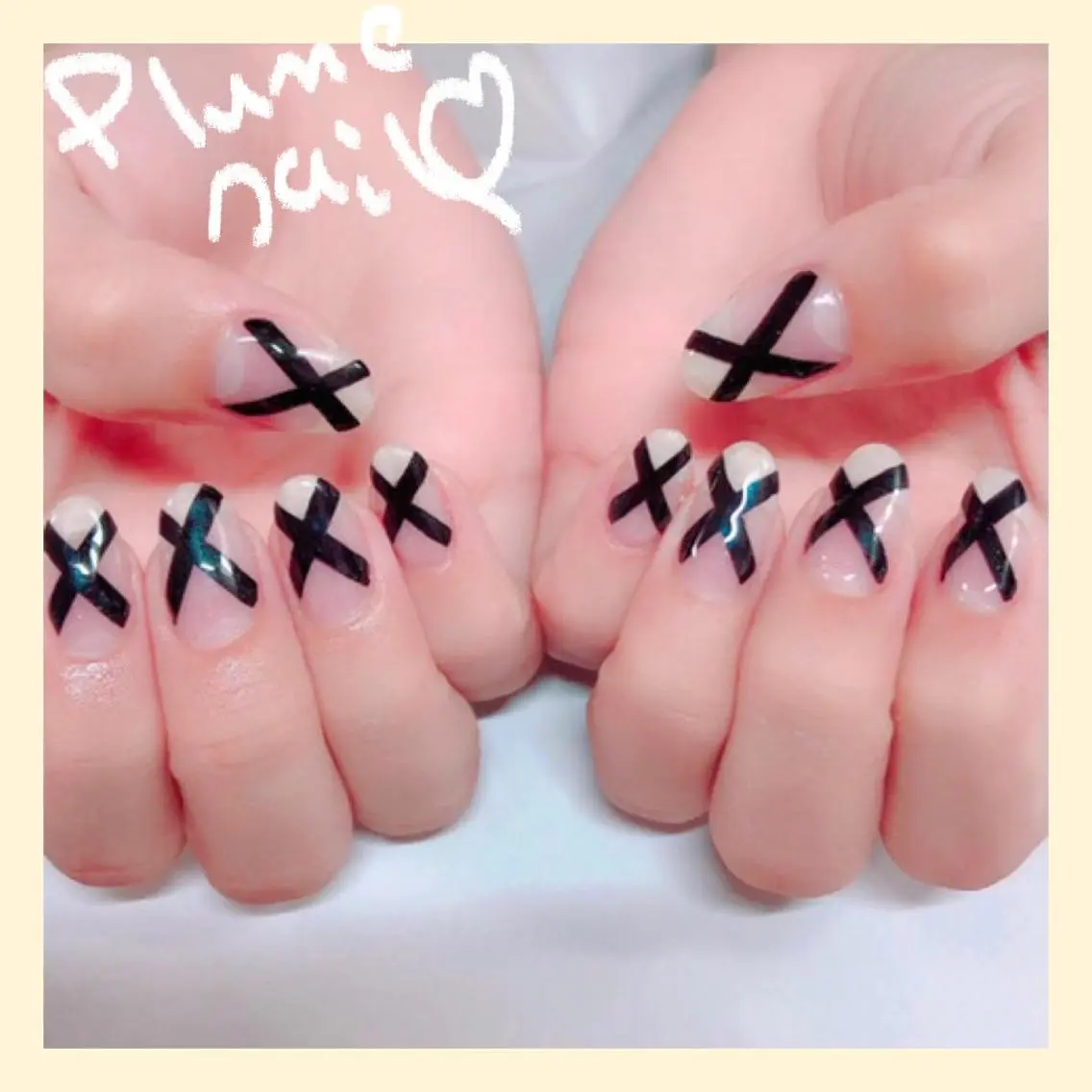 ネイル アートネイル フレンチネイル ハート 韓国ネイル 冬ネイル plume nail ☆韓国ネイルのネイルデザイン