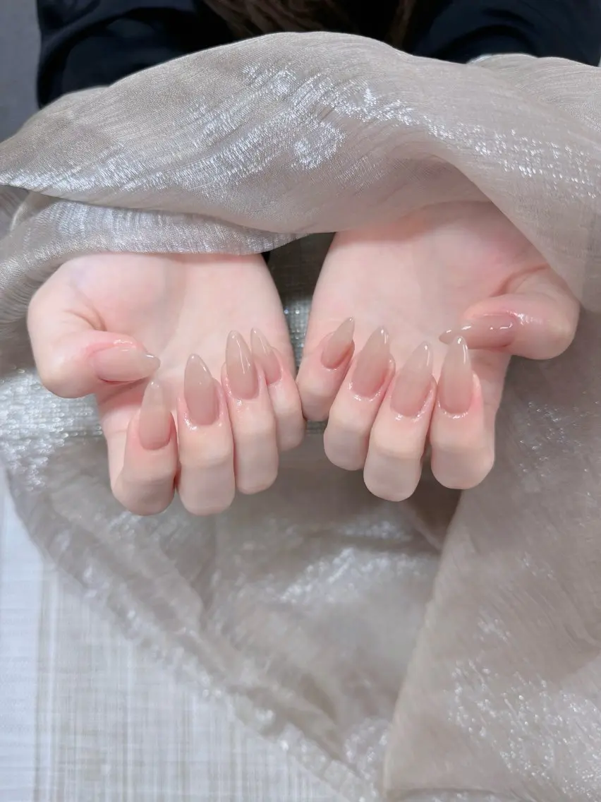 ネイル フレンチネイル ジェルネイル ガラスフレンチ ハロウィン ハート ハンドネイル H.baby Nail Salonのネイルデザイン