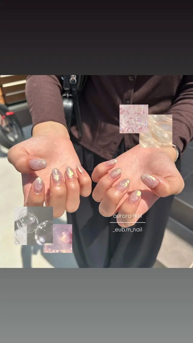ネイル 氷ネイル・うるうるネイル ハンドネイル 深夜ネイルサロン eub.m_nailのネイルデザイン