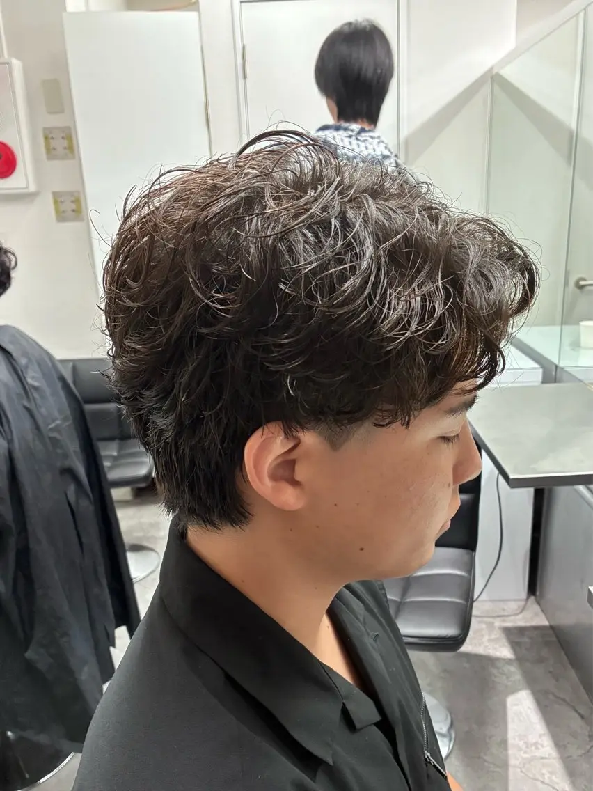 ショート パーマ メンズ メンズパーマ ショートヘア カット パーマ トリートメント ヘアセット 💈メンズパーマ特化 💈颯太のヘアスタイル