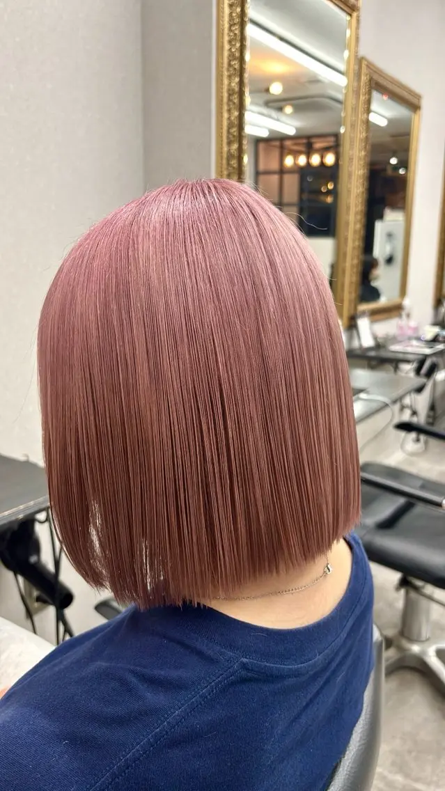ミディアム カラー ケアブリーチ🥣 縮毛矯正Ryokoのヘアスタイル