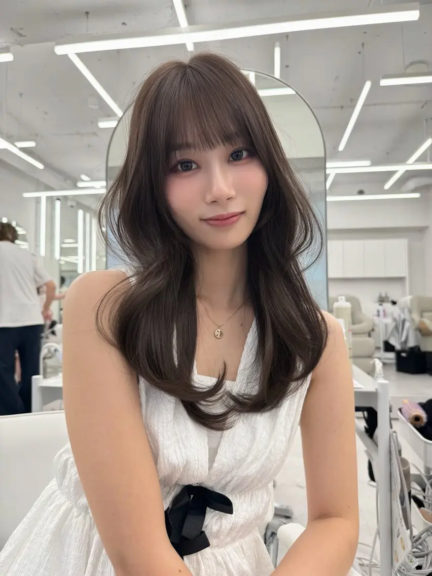 ロング カラー カット ヘアカラー トリートメント 顔まわりの神様✨ 透明感カラー藤嶋秀幸のヘアスタイル