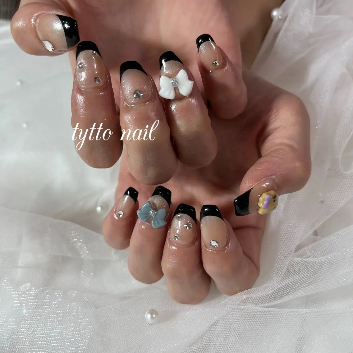ネイル アートネイル フレンチネイル 韓国ネイル ラメ(グリッター) オフィスネイル ハンドネイル tytto nail ❤︎‪‪eri‪‪のネイルデザイン