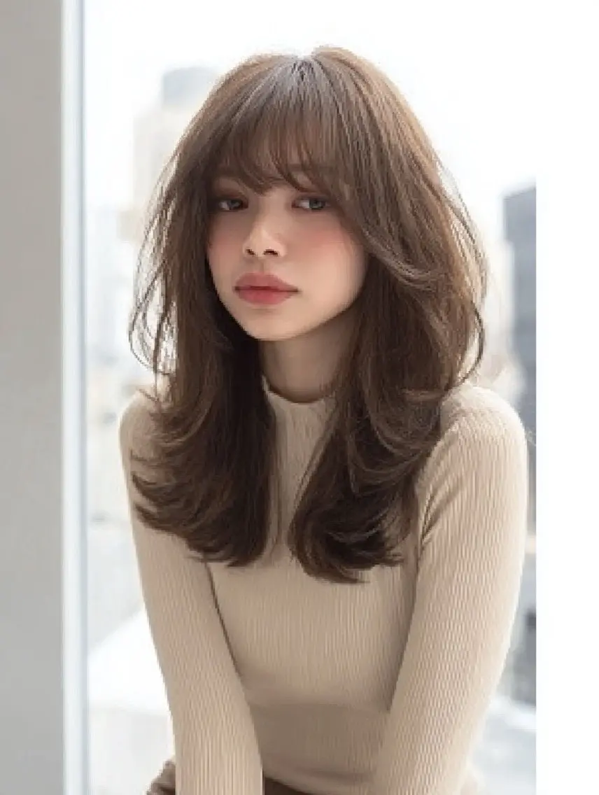 ロング カラー ヘアカラー 🍒モテ暖色カラー × うる艶✧ ゆなのヘアスタイル
