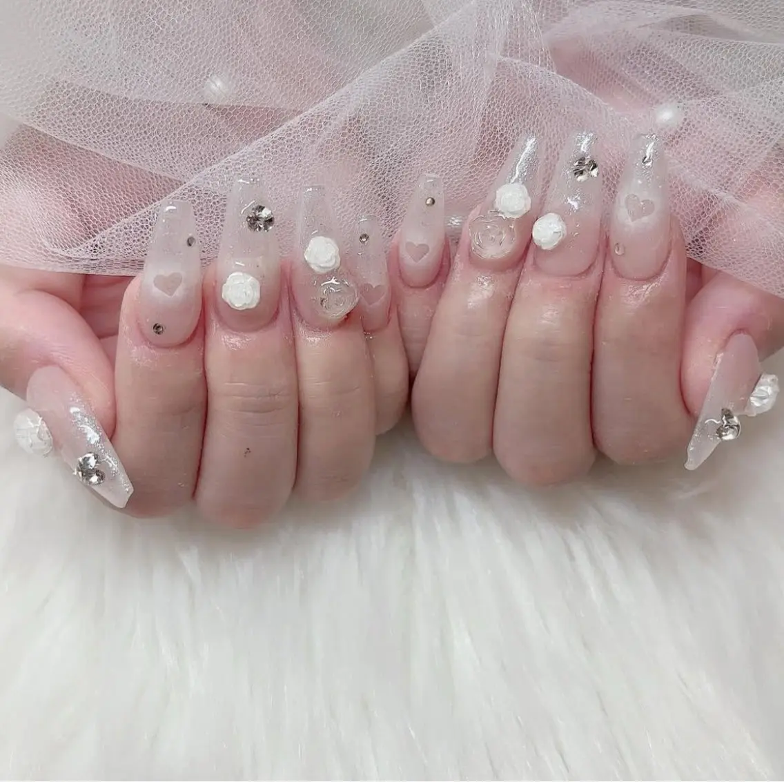 ネイル アートネイル ジェルネイル キラキラネイル ミラーネイル ピンク ハンドネイル Ryu Nail NekoChanのネイルデザイン