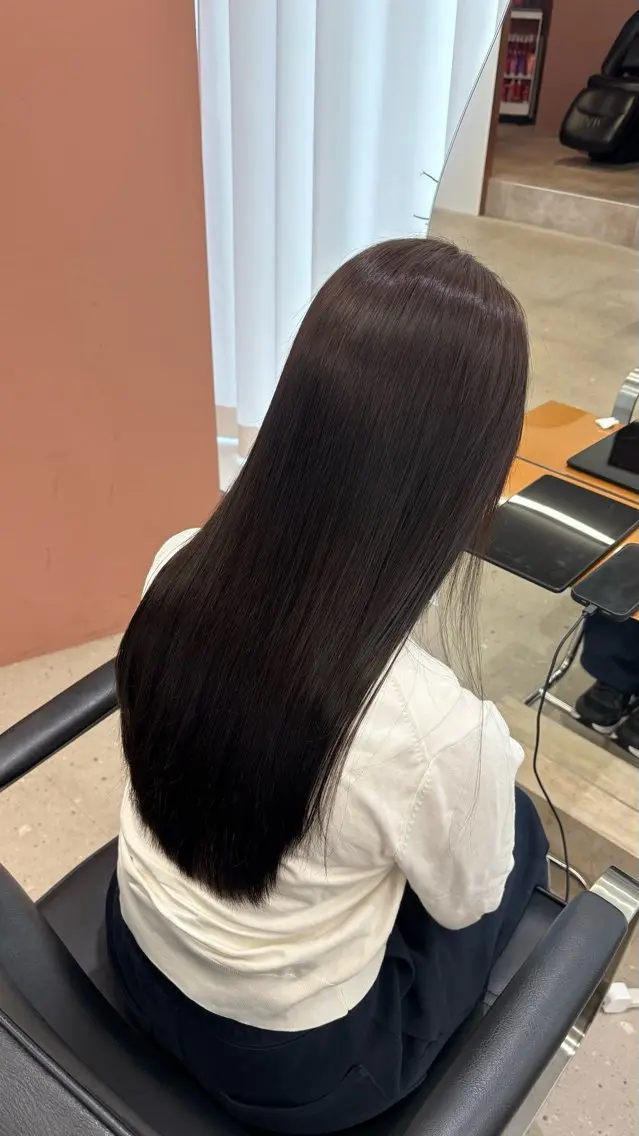 ロング 縮毛矯正 ヘアカラー 髪質改善/水素カラー /梅田茶屋町/ほのかのヘアスタイル