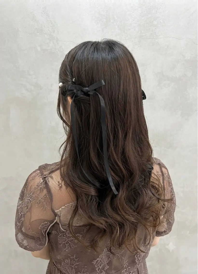 ロング ヘアアレンジ ハーフアップ ヘアセット 【enil代表】 杉林和哉のヘアスタイル
