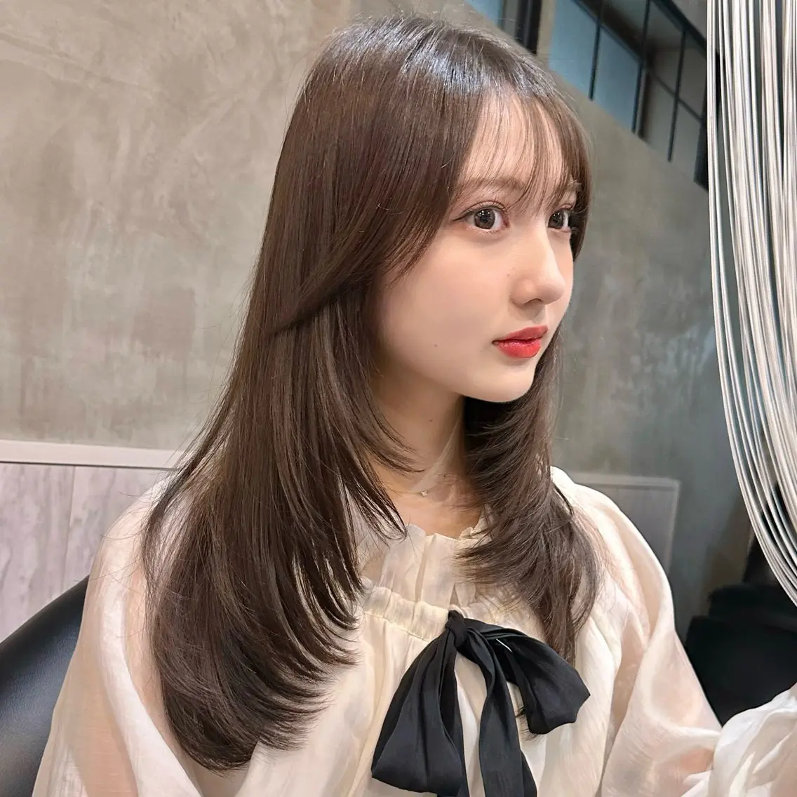 ロング 🌹ハッシュカット、 レイヤー韓国ヘア🌹のヘアスタイル
