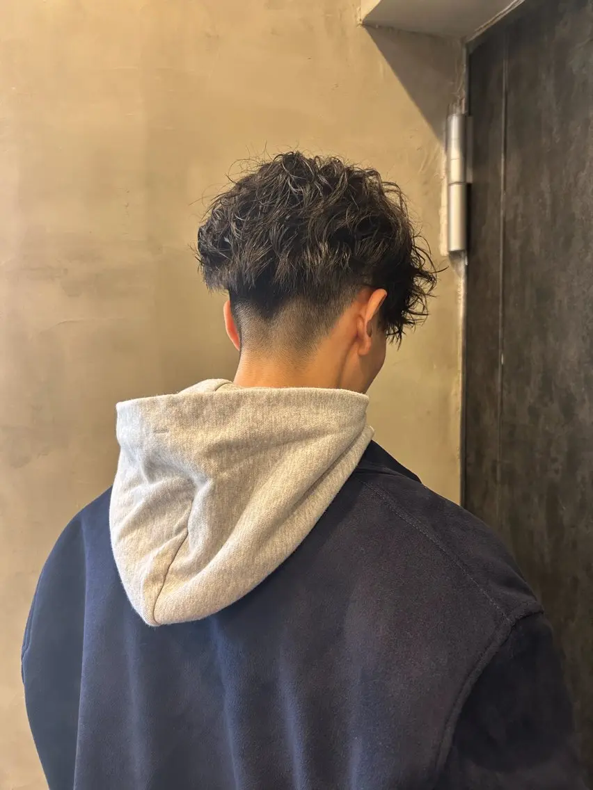 パーマ メンズ ボブ&寒色🎐ᩚ 短髪 COCOROのヘアスタイル