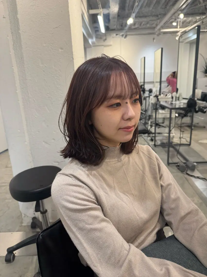 セミロング カット ヘアカラー トリートメント 新宿/顔周りカット +レイヤー=しずく♩のヘアスタイル