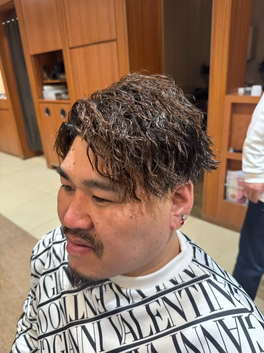 ミディアム パーマ メンズ レディースカットモ デル募集中KAITOのヘアスタイル
