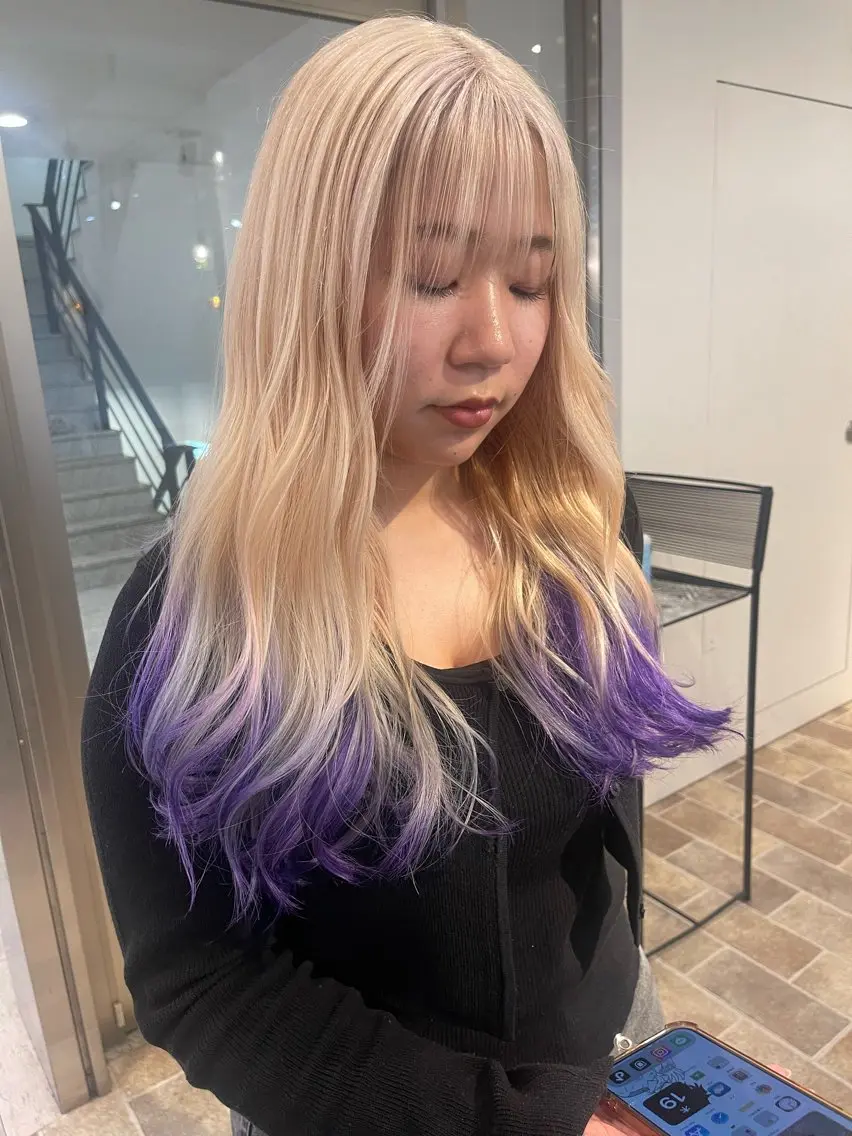 ロング カラー 広島:ミルキーカラー tsumaのヘアスタイル