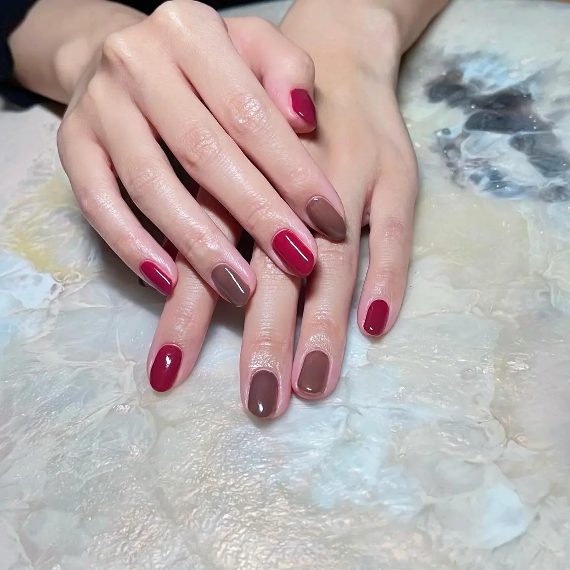 ネイル マグネットネイル ニュアンスネイル ショートネイル gemickle nailのネイルデザイン