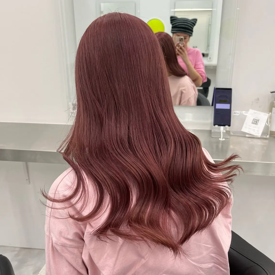 ロング ヘアカラー トリートメント ヘッドスパ 💗韓国暖色ヘア NO.1💗🪽のヘアスタイル