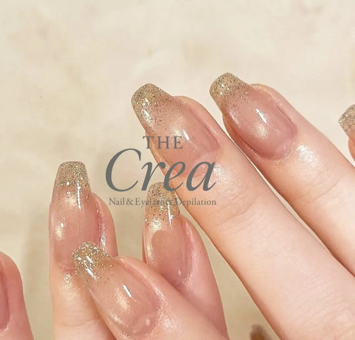 ネイル グラデーション ラメ(グリッター) ラメグラデーション オフィスネイル シンプルネイル Dr CREA南浦和東口店のマツエク・マツパデザイン