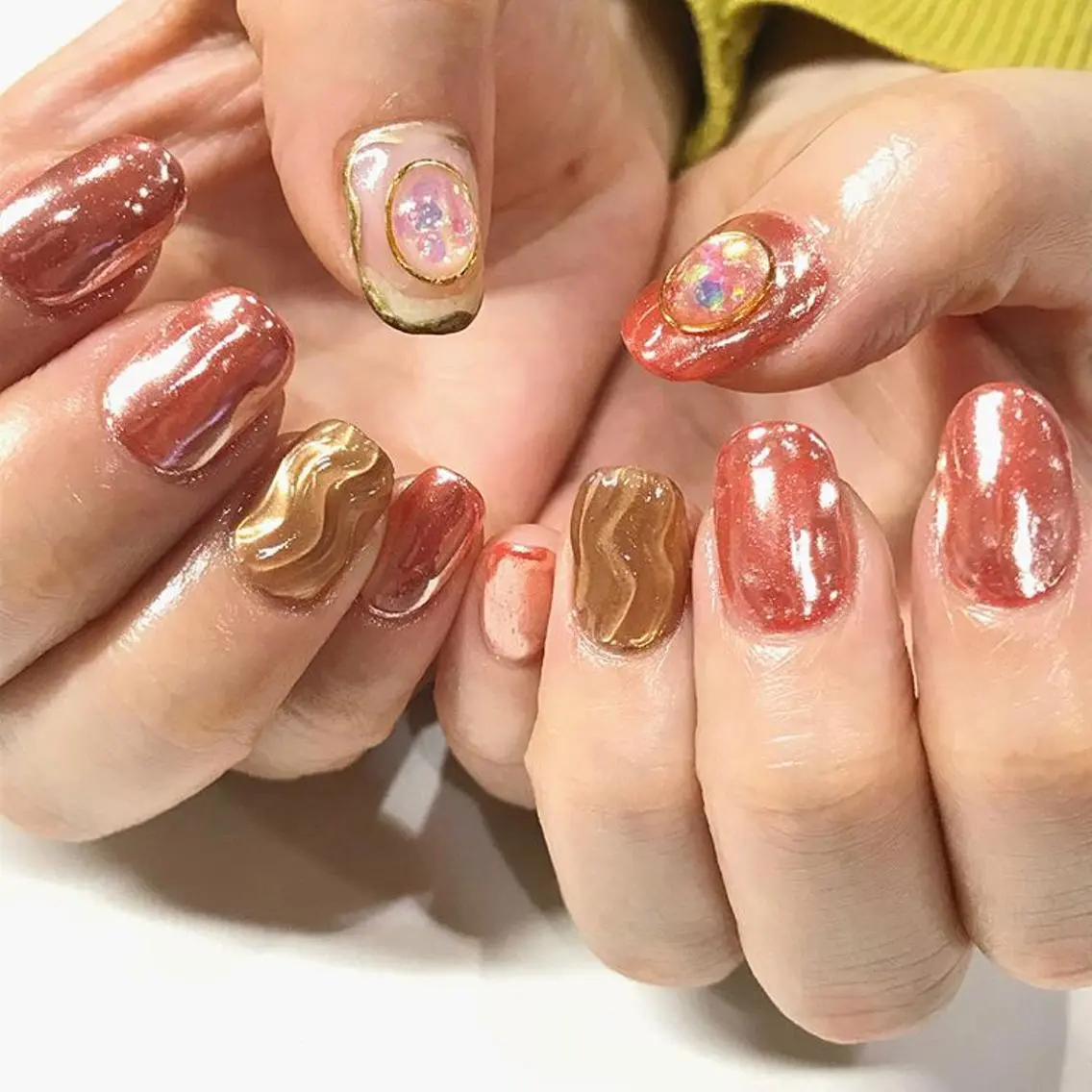 ネイル 渋谷／チップ長さ出し 👑アプレgel-xのネイルデザイン