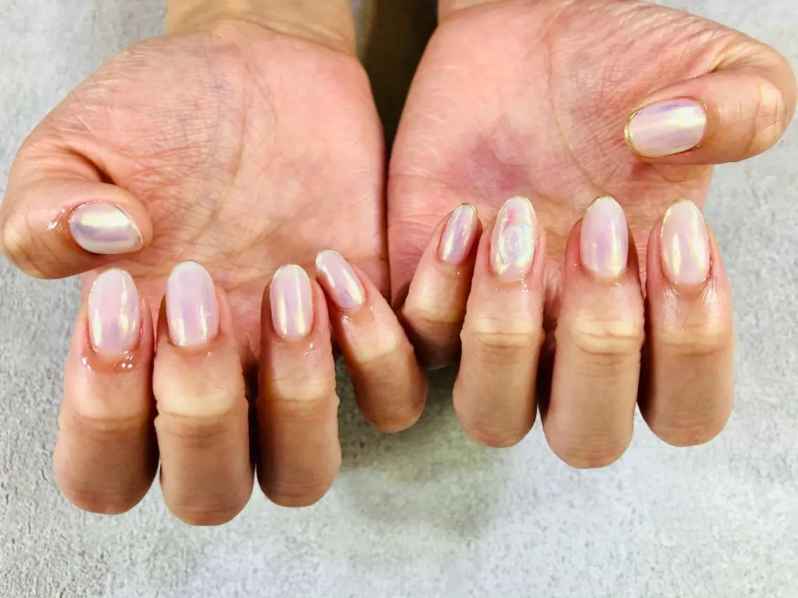 ネイル 氷ネイル・うるうるネイル ハンドネイル 🌿Nnail🌿 プライベートサロンのネイルデザイン