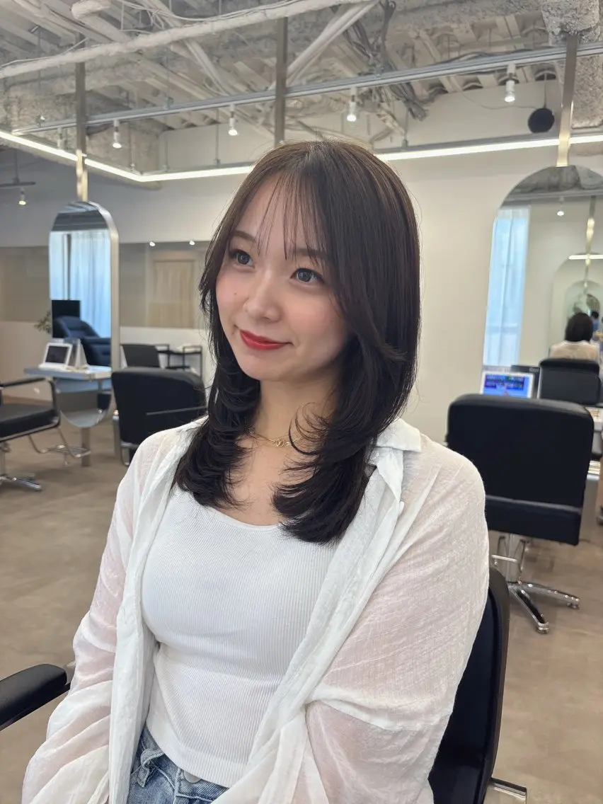ミディアム カラー カット ヘアカラー 🐈アヤノ/レイヤー /ハッシュカット🐈のヘアスタイル
