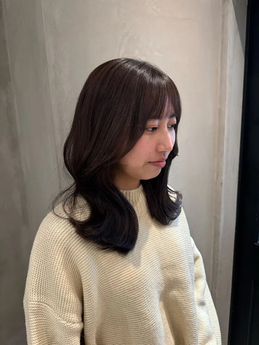 セミロング カット ヘアカラー トリートメント 新宿/顔周りカット +レイヤー=しずく♩のヘアスタイル