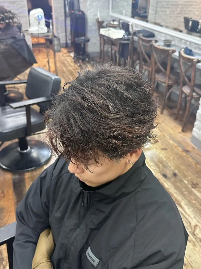 パーマ メンズ 🩵メンズショート✨ パーマスタイル みくのヘアスタイル