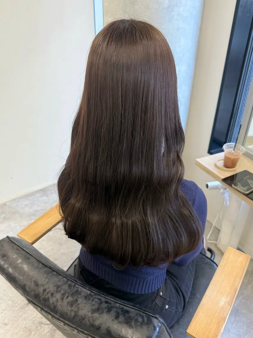 ロング カラー ヘアアレンジ ショコラグレージュ グレージュ カット ヘアカラー トリートメント Himawari♡ 柔らかいカラーのヘアスタイル