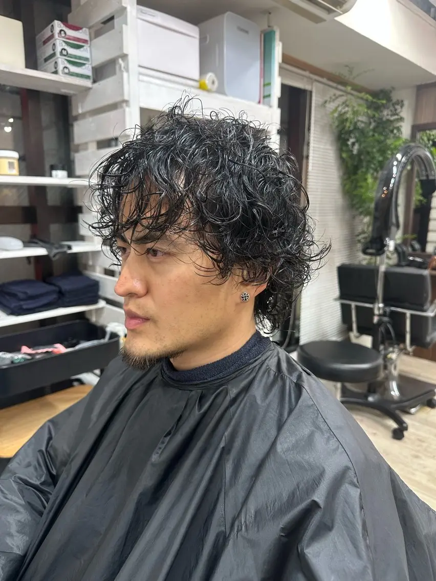 パーマ メンズ メンズパーマ メンズウルフカット ウルフカット 🎀メンズヘア赤羽 🎀Koiroのヘアスタイル
