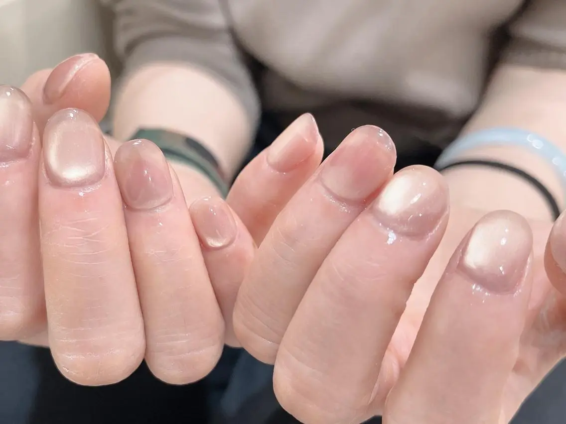 ネイル ハンドネイル ki🍒🍒 ki ツルツルネイルのネイルデザイン