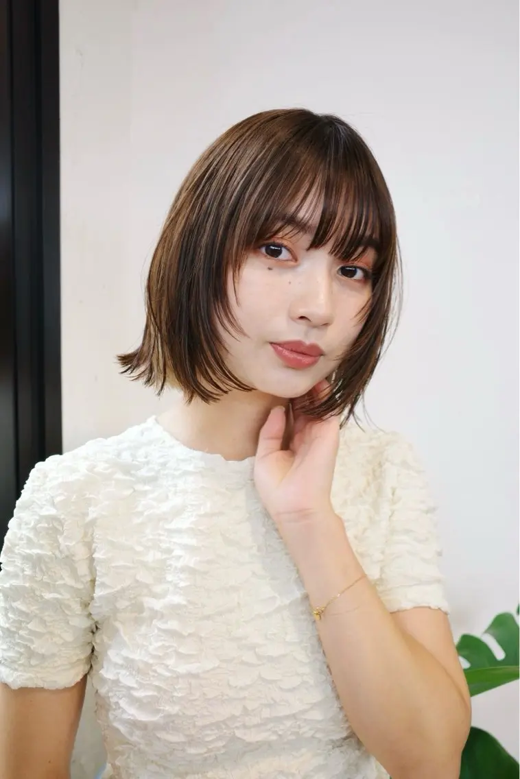 ショート カラー ボブ 顔周りカット レイヤーカット カット ヘアカラー メンズミディアム☁️ ✨抜け感ヘア/下村迅のヘアスタイル