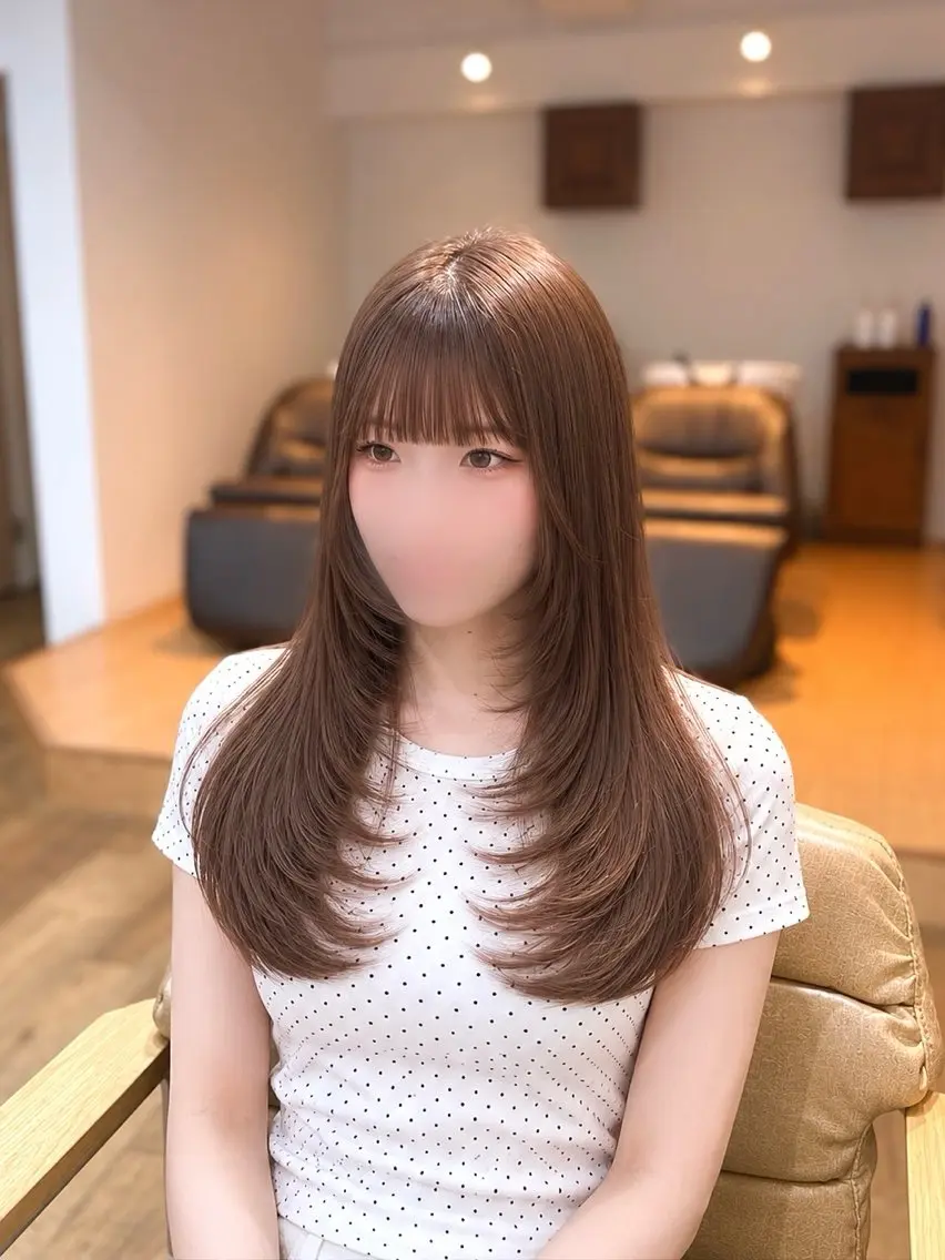 ロング カラー カット ヘアカラー トリートメント yuzua/縮毛矯正 /レイヤー/艶カラーのヘアスタイル