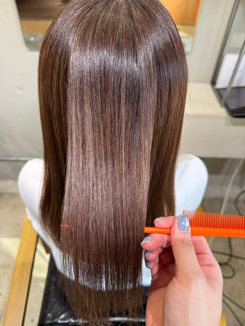 ロング 縮毛矯正 安藤 里奈のヘアスタイル