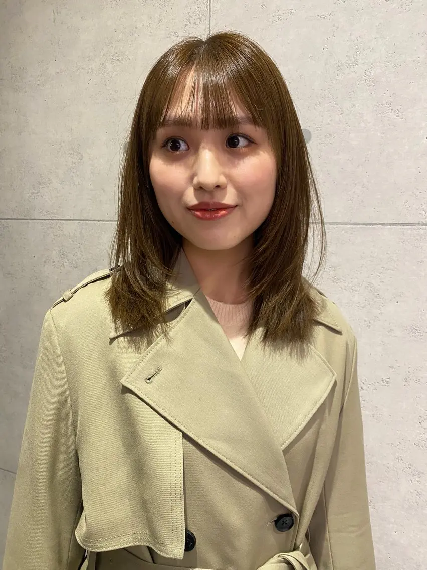 ミディアム カラー カット ヘアカラー トリートメント 砂原 ひよりのヘアスタイル