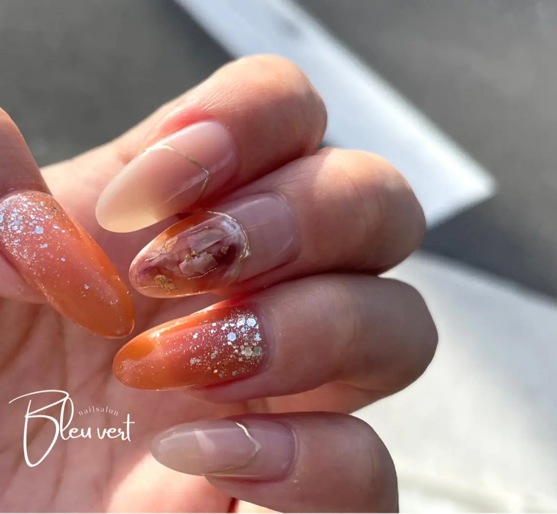 ネイル ニュアンスネイル Nailsalon Bleu vertのネイルデザイン