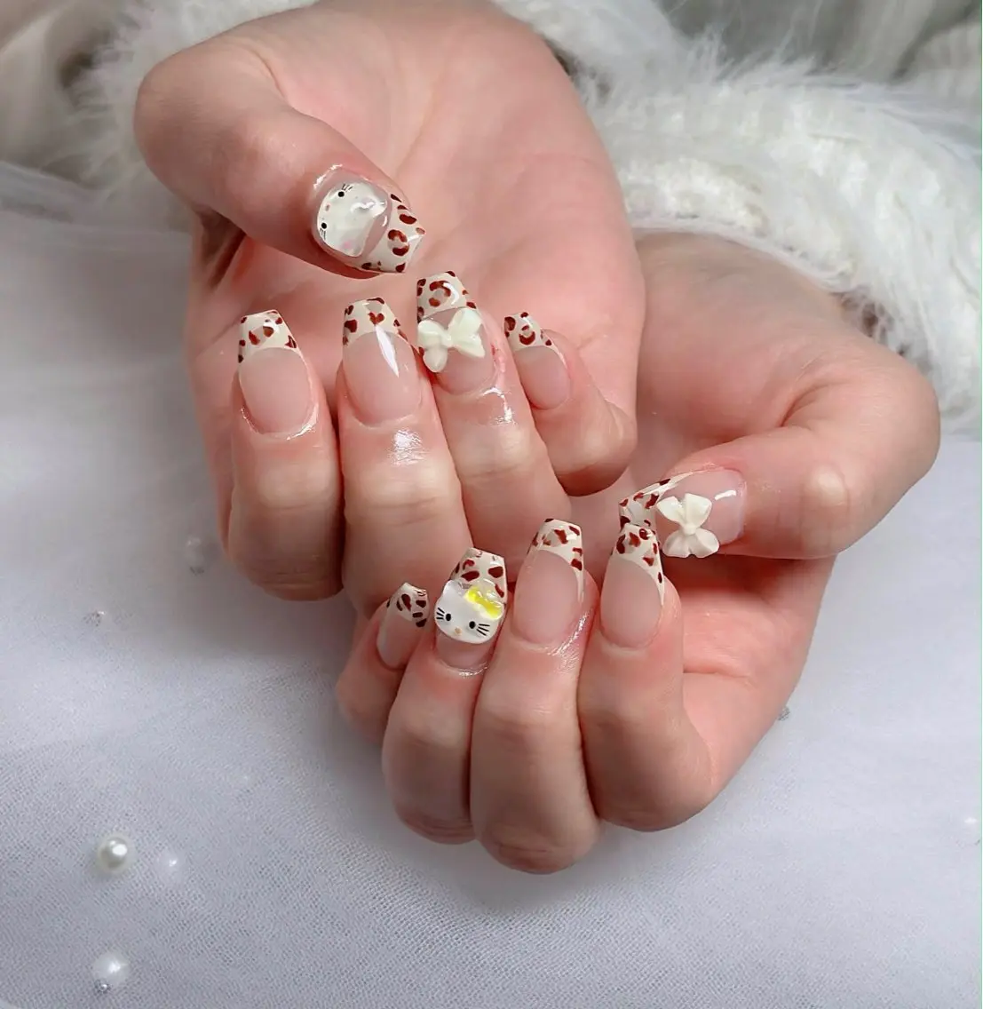 ネイル アートネイル ボルドー フレンチネイル ジェルネイル 氷ネイル・うるうるネイル ハンドネイル H.baby Nail Salonのネイルデザイン