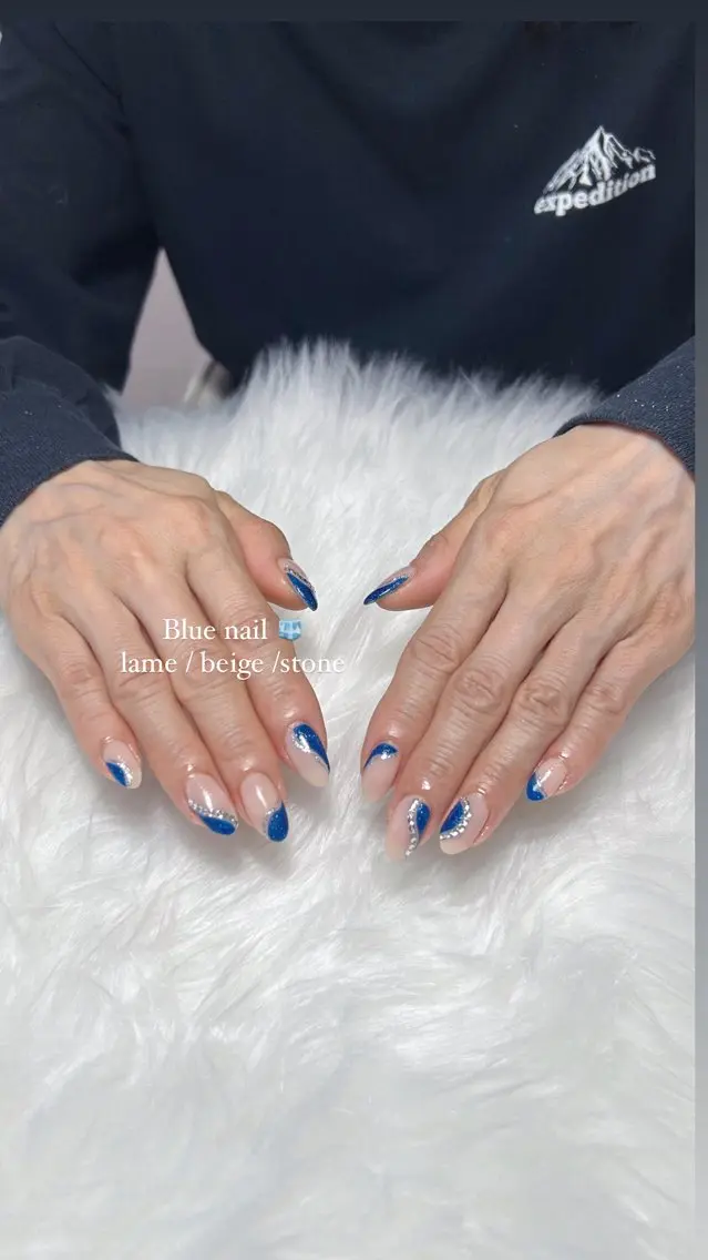 ネイル ブルー Uni. ___nailのネイルデザイン