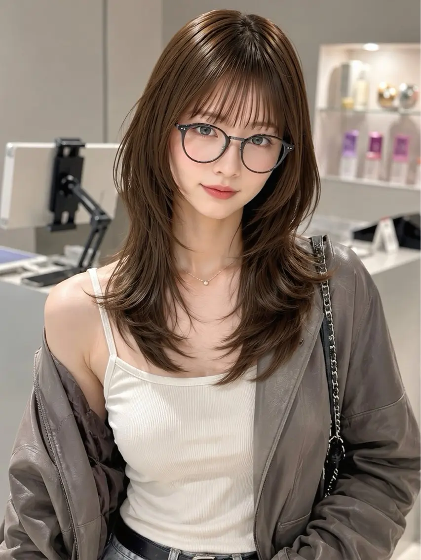 ミディアム カラー カット ヘアカラー トリートメント 韓国ハイレイヤー ハッシュカット特化のヘアスタイル