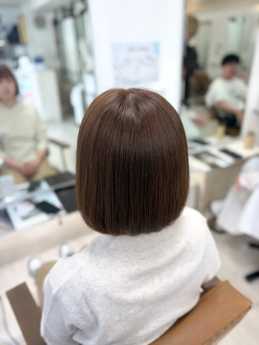 ショート カラー ブラウンカラー ナチュラルブラウン 顔周りカット カット ヘアカラー あいみ ♬.*ﾟのヘアスタイル