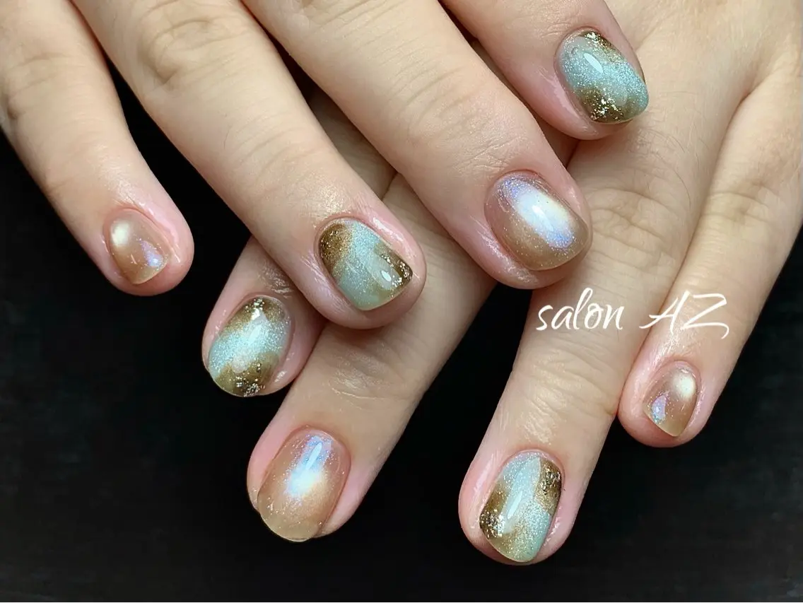ネイル 持ち込み オフィスネイル スカルプネイル ハンドネイル salon AZ NANAのネイルデザイン