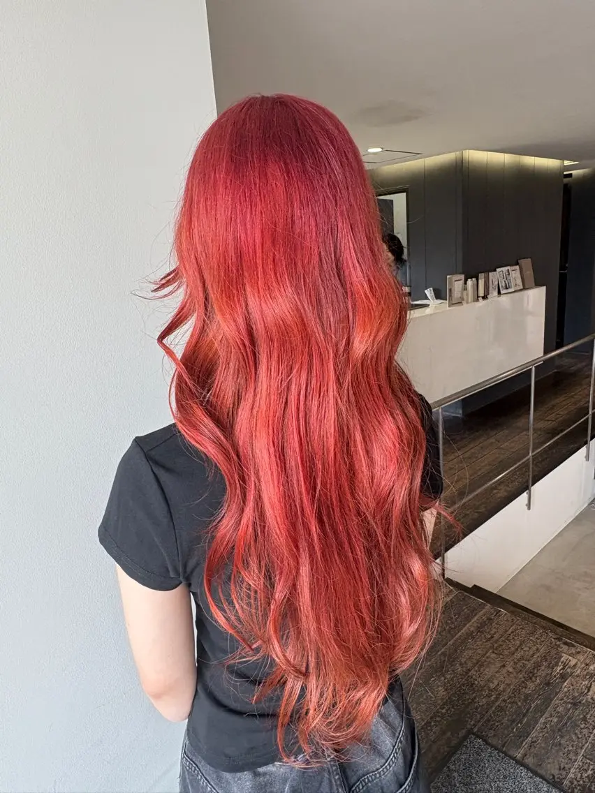 カラー ブリーチ レッドカラー このは /メンズ特化のヘアスタイル