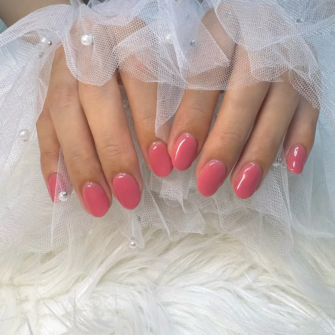ネイル ワンカラーネイル ピンク ハンドネイル SHINE nail salonのネイルデザイン