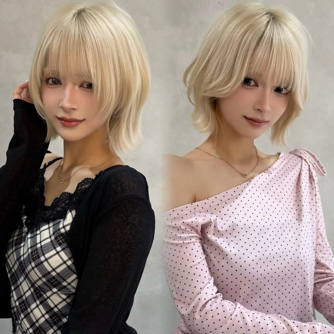 ショート カラー ブリーチ 透明感カラー ハイトーンカラー 韓国風ヘア レイヤーカット ヘアカラー レイヤー💫Wカラー 🍎森貝洋亮🍎のヘアスタイル
