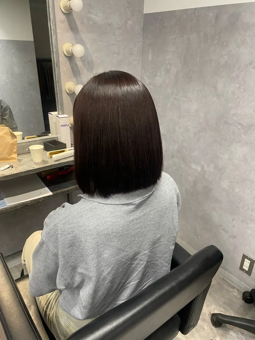 ミディアム 縮毛矯正 mimiiy fukaのヘアスタイル