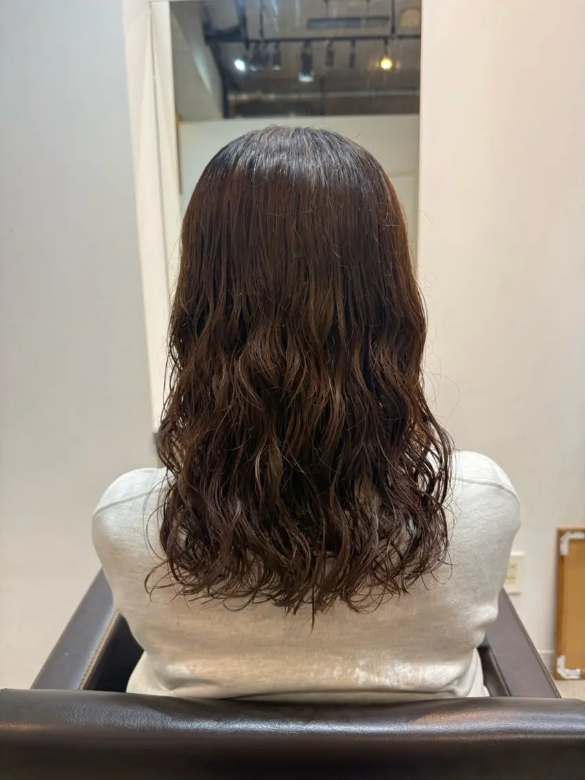 ミディアム 🌿朝5分でお洒落 パーマスタイル🌿のヘアスタイル