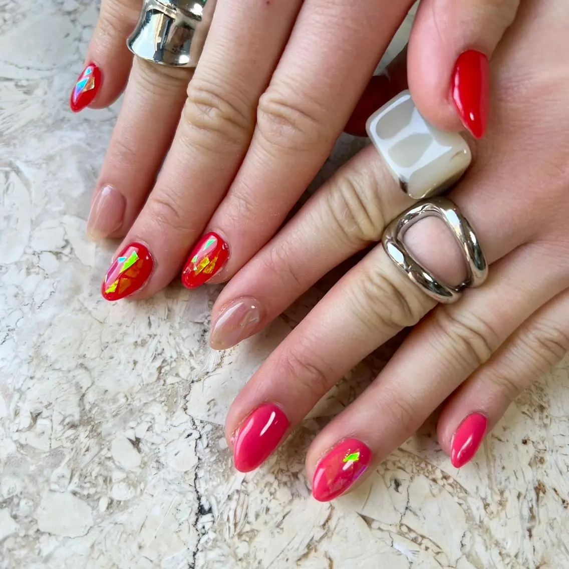 ネイル アートネイル フラワーネイル ジェルネイル 韓国ネイル ラメ(グリッター) ハンドネイル フットネイル nail salon mieux(ミュー)のマツエク・マツパデザイン