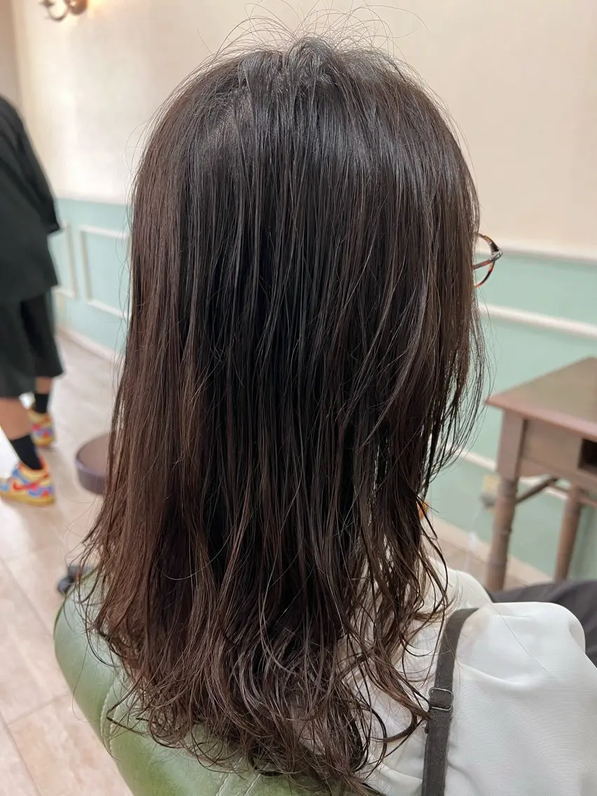 セミロング カラー パーマ セミロングパーマ 髪質改善 ニュアンスパーマ 新越谷noble店長 松本拓也▶◀*.のヘアスタイル