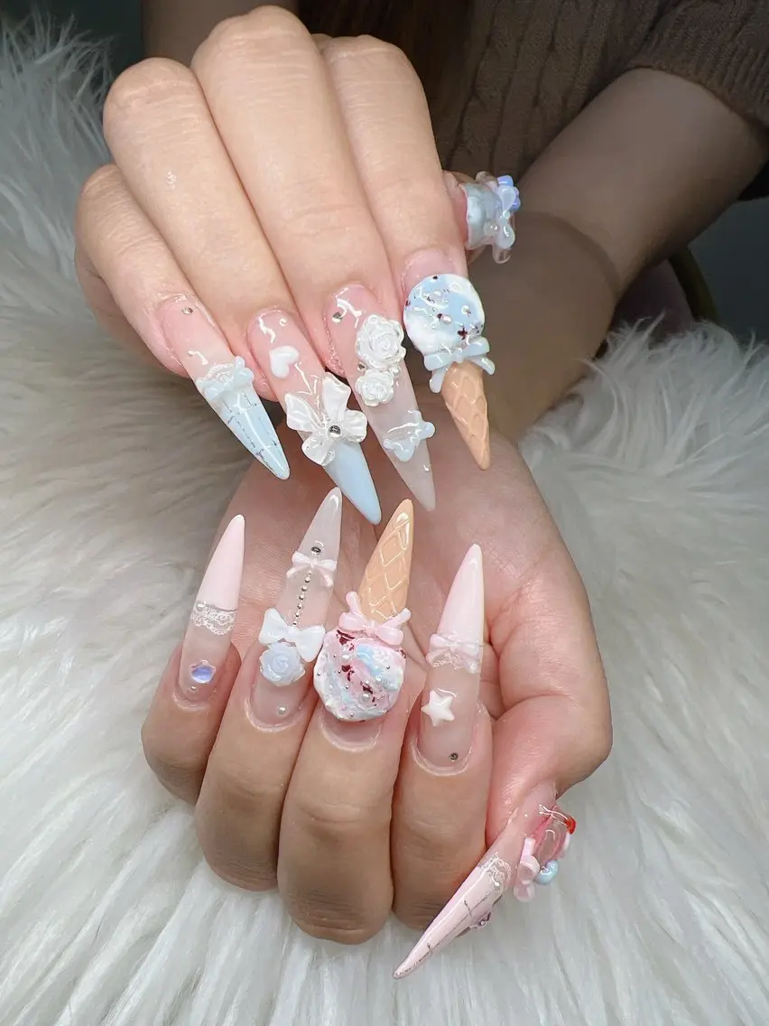 ネイル ハンドネイル Lee Nails チップ長さだし専門店のネイルデザイン