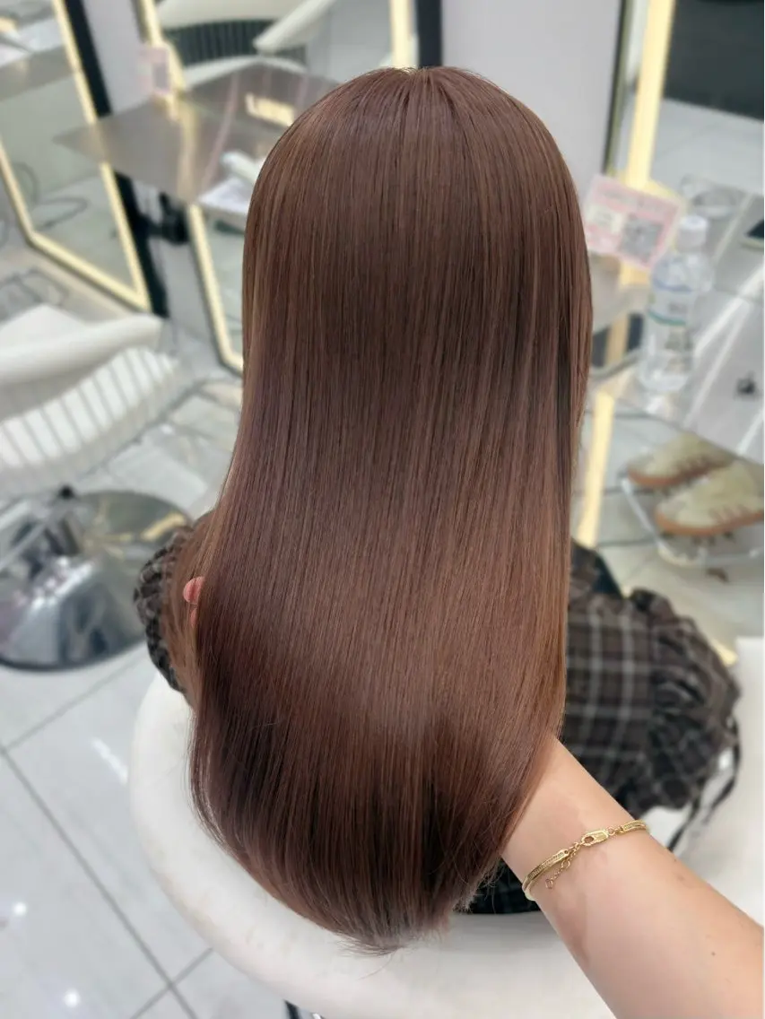 ロング カラー カット ヘアカラー トリートメント 新宿/韓国ヘア 中明度カラー/かやのヘアスタイル