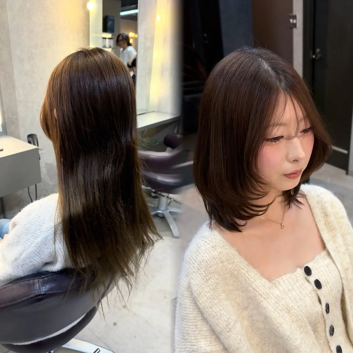 ミディアム カラー 浦川 まどかのヘアスタイル